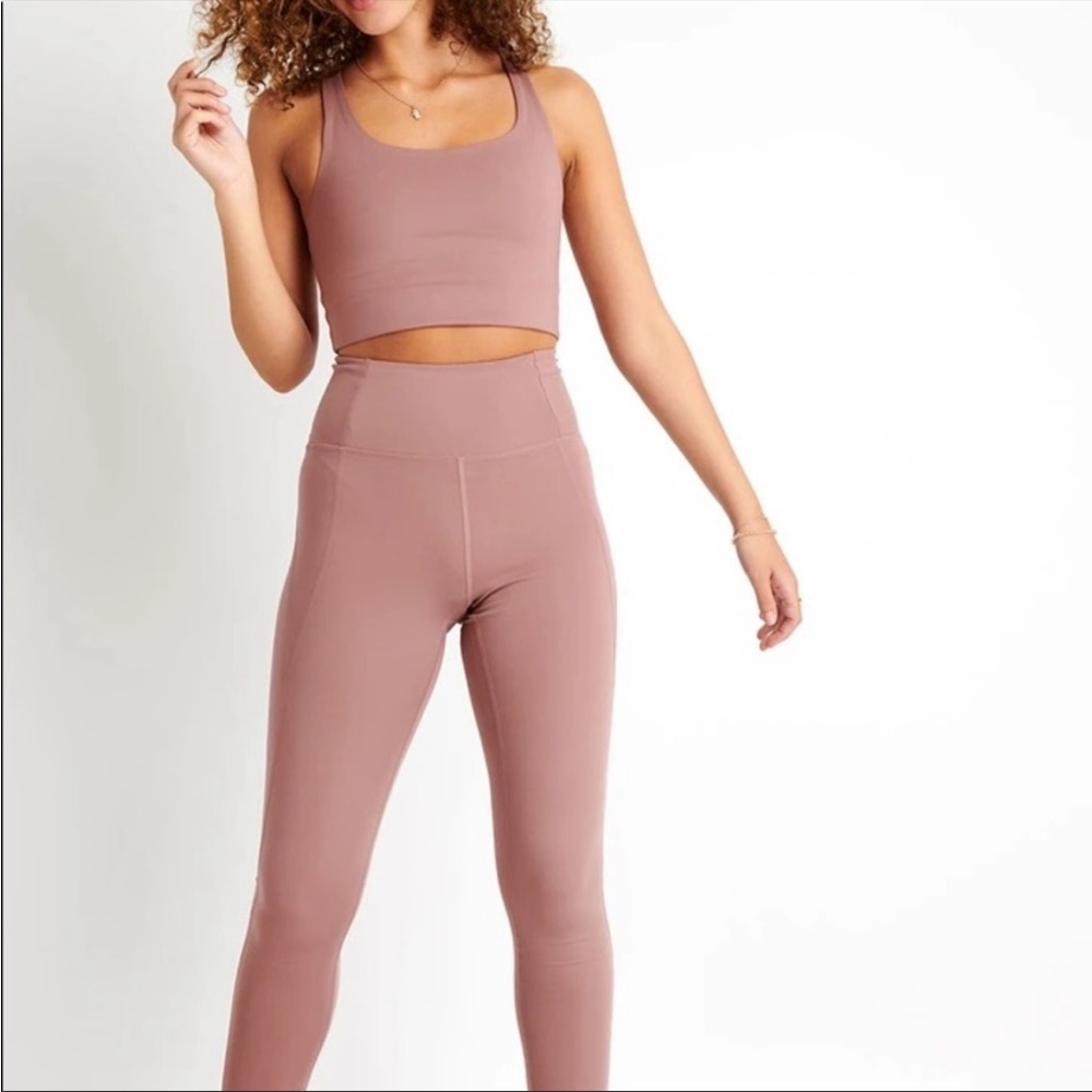 NWOT girlfriend collective Paloma Bra + Compressive HR Leggings— ROSEBUD